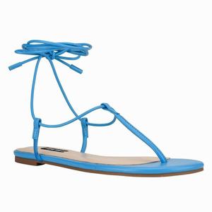 Nine West Tella Ankle Wrap Platte Sandalen Blauw Nederland | NFL-487506